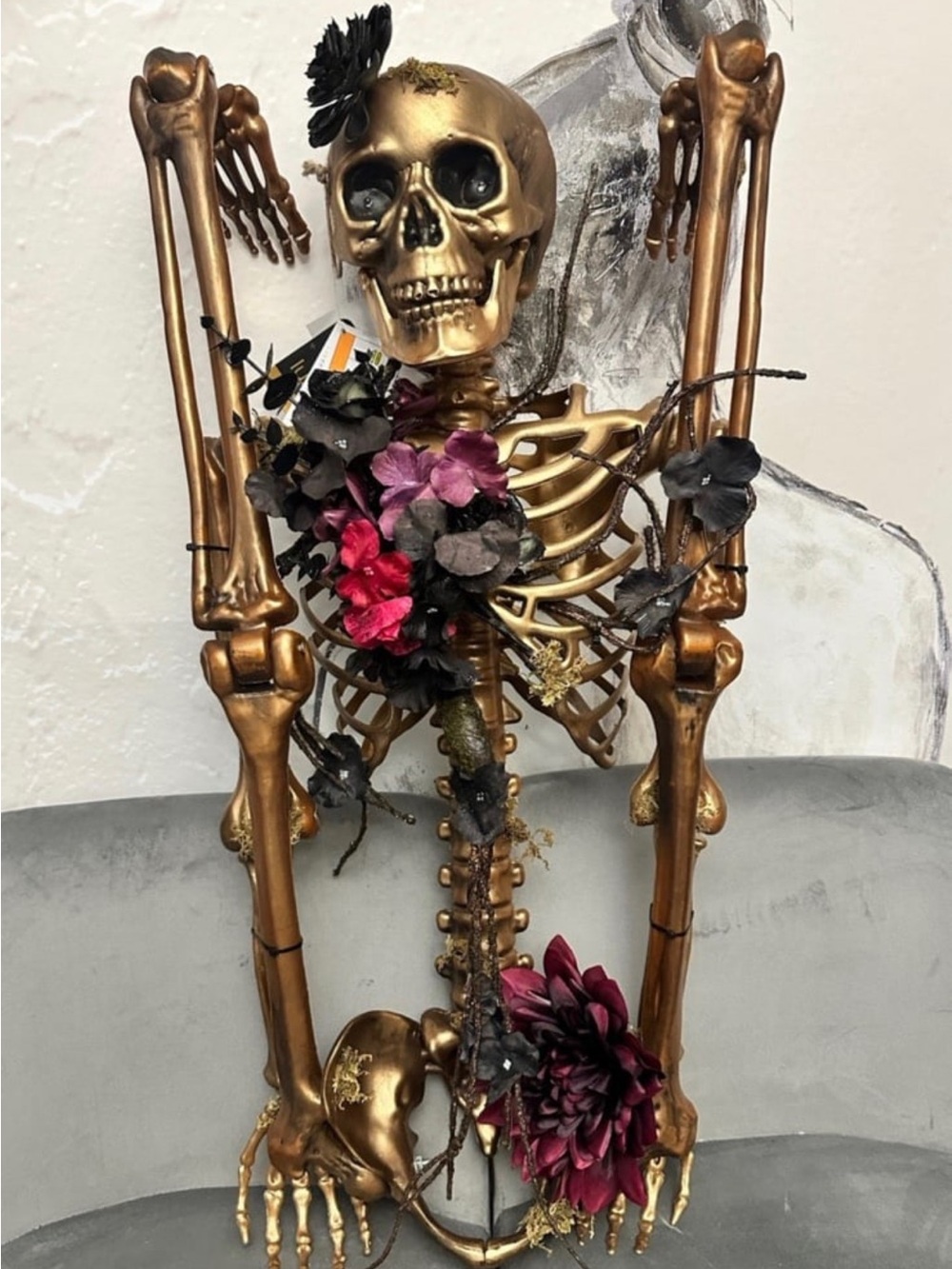 Halloween flower crown skeleton 60”